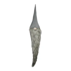 42" Gray And White Hanging Christmas Gnome Decoration