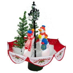 31" Musical Lighted Snowing Snowman Family In Umbrella Base Christmas Decoration -Christmas Decoration Store northlight r92476 3 17846.1667487955