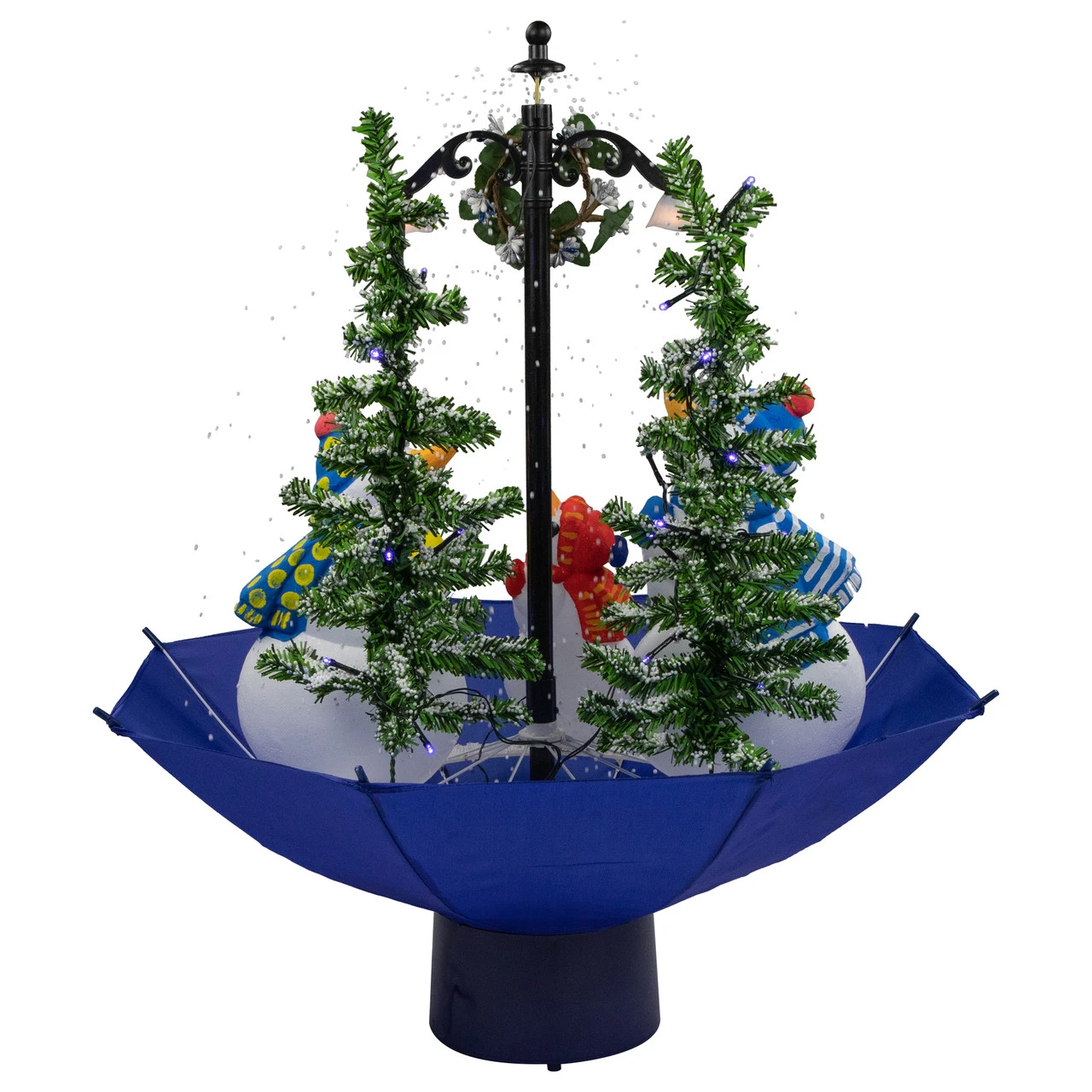 30" Lighted Musical Snowing Snowman Family In Umbrella Base Christmas Decoration 7 30" Lighted Musical Snowing Snowman Family In Umbrella Base Christmas Decoration - Image 5