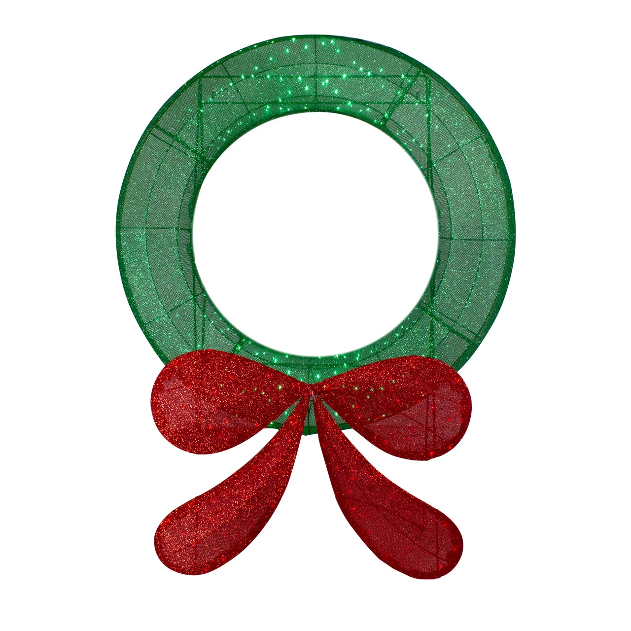 48" Commercial-Sized Lighted Tinsel Christmas Wreath Outdoor Decoration 3 48" Commercial-Sized Lighted Tinsel Christmas Wreath Outdoor Decoration