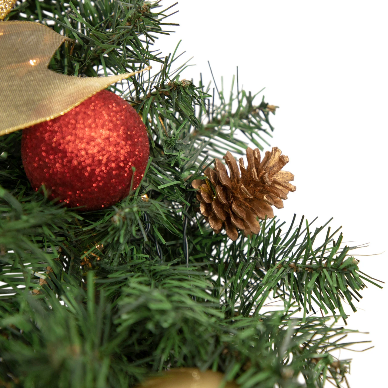 Pre-Lit Pine Cone And Gifts Artificial Christmas Wreath, 24-Inch, Warm Clear LED Lights 5 Pre-Lit Pine Cone And Gifts Artificial Christmas Wreath, 24-Inch, Warm Clear LED Lights - Image 3