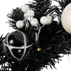 16" Pre-Lit Decorated Black Pine Artificial Christmas Wreath, Cool White LED Lights 12 16" Pre-Lit Decorated Black Pine Artificial Christmas Wreath, Cool White LED Lights -Christmas Decoration Store northlight s92630 2 59952.1684340674