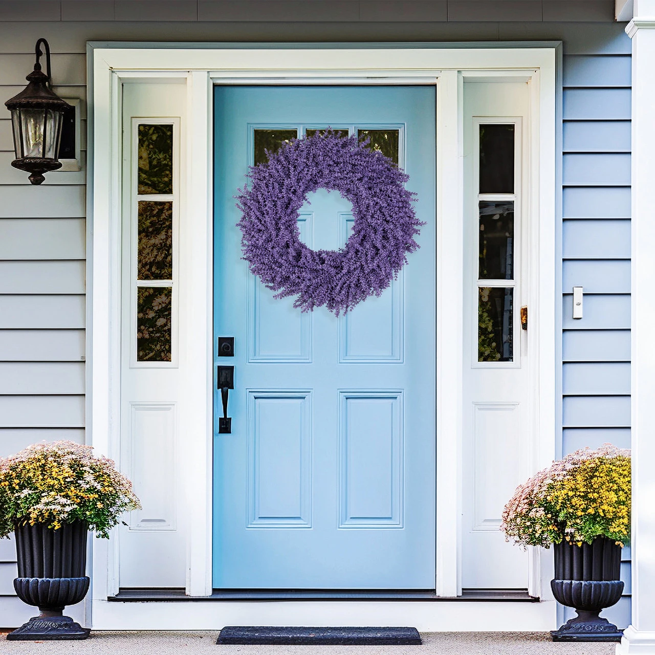 Purple Lavender Artificial Floral SpringWreath, 28-Inch, Unlit 4 Purple Lavender Artificial Floral SpringWreath, 28-Inch, Unlit - Image 2