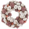 13" White And Pink Wooden Floral Christmas Wreath With Pinecones 1 13" White And Pink Wooden Floral Christmas Wreath With Pinecones -Christmas Decoration Store northlight sh27004 1 93802.1680051731