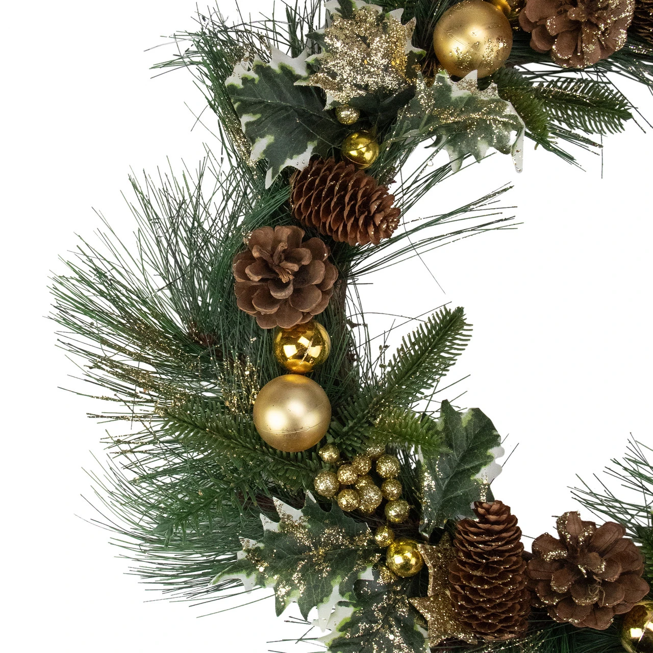 Long Needle Pine With Winter Foliage And Stars Christmas Wreath - 20-Inch, Unlit 5 Long Needle Pine With Winter Foliage And Stars Christmas Wreath - 20-Inch, Unlit - Image 3