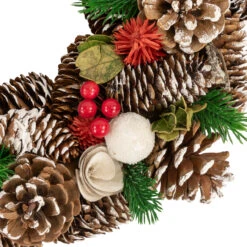 White Wooden Rose And Pine Cone With Berries Artificial Christmas Wreath,13.5-Inch, Unlit 7 White Wooden Rose And Pine Cone With Berries Artificial Christmas Wreath,13.5-Inch, Unlit -Christmas Decoration Store northlight sh36204 2 87219.1667659928