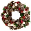 White Wooden Rose And Pine Cone With Berries Artificial Christmas Wreath,13.5-Inch, Unlit 2 White Wooden Rose And Pine Cone With Berries Artificial Christmas Wreath,13.5-Inch, Unlit -Christmas Decoration Store northlight sh36204 41422.1667659927