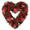 Red Wooden Rose And Botanicals Valentine's Day Heart Wreath, 13.75-Inch, Unlit 1 Red Wooden Rose And Botanicals Valentine's Day Heart Wreath, 13.75-Inch, Unlit -Christmas Decoration Store northlight sh86435 14915.1667528396