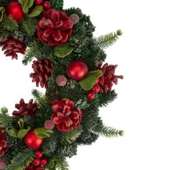 13" Red And Green Pine Cones And Ornaments Christmas Wreath -Christmas Decoration Store northlight sh89565 2 updated 99971.1667574746