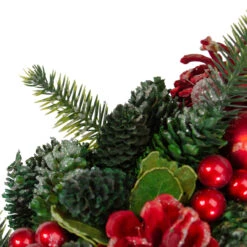 13" Red And Green Pine Cones And Ornaments Christmas Wreath -Christmas Decoration Store northlight sh89565 4 updated 16356.1667574746