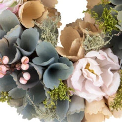 10" Tan And Blue Wooden Floral Spring Wreath 11 10" Tan And Blue Wooden Floral Spring Wreath -Christmas Decoration Store northlight sh91470 3 57088.1680051731