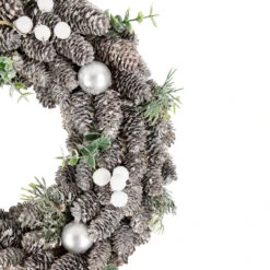 White Berry And Pinecone Foliage Christmas Ornament Wreath, 12.5-Inch, Unlit 6 White Berry And Pinecone Foliage Christmas Ornament Wreath, 12.5-Inch, Unlit -Christmas Decoration Store northlight sh94265 2 19903.1667568760