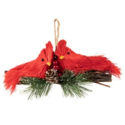 8" Double Cardinal And Pine Needle Branch Hanging Christmas Ornament 8 8" Double Cardinal And Pine Needle Branch Hanging Christmas Ornament -Christmas Decoration Store northlight sh94292 2 91139.1668093150