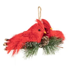 8" Double Cardinal And Pine Needle Branch Hanging Christmas Ornament 9 8" Double Cardinal And Pine Needle Branch Hanging Christmas Ornament -Christmas Decoration Store northlight sh94292 3 35911.1668093150