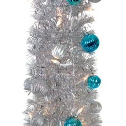 6' Pre-Lit Silver And Blue Pre-Decorated Pop-Up Artificial Christmas Tree -Christmas Decoration Store northlight sm27456 1 56539.1667529963