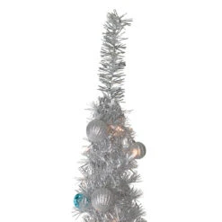 6' Pre-Lit Silver And Blue Pre-Decorated Pop-Up Artificial Christmas Tree -Christmas Decoration Store northlight sm27456 2 57084.1667529963