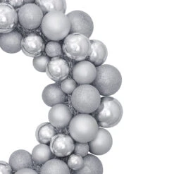 Silver Splendor 3-Finish Shatterproof Ball Christmas Wreath24" - Unlit 7 Silver Splendor 3-Finish Shatterproof Ball Christmas Wreath24" - Unlit -Christmas Decoration Store northlight sm91057 3 updated 68879.1667490827
