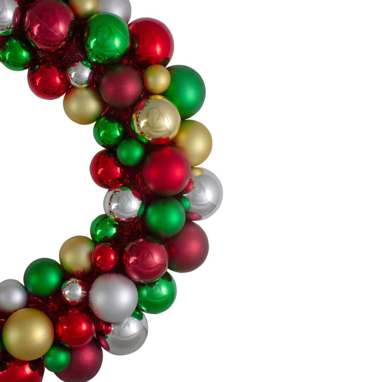 Traditional Colors 2-Finish Shatterproof Ball Christmas Wreath, 24-Inch 5 Traditional Colors 2-Finish Shatterproof Ball Christmas Wreath, 24-Inch - Image 3