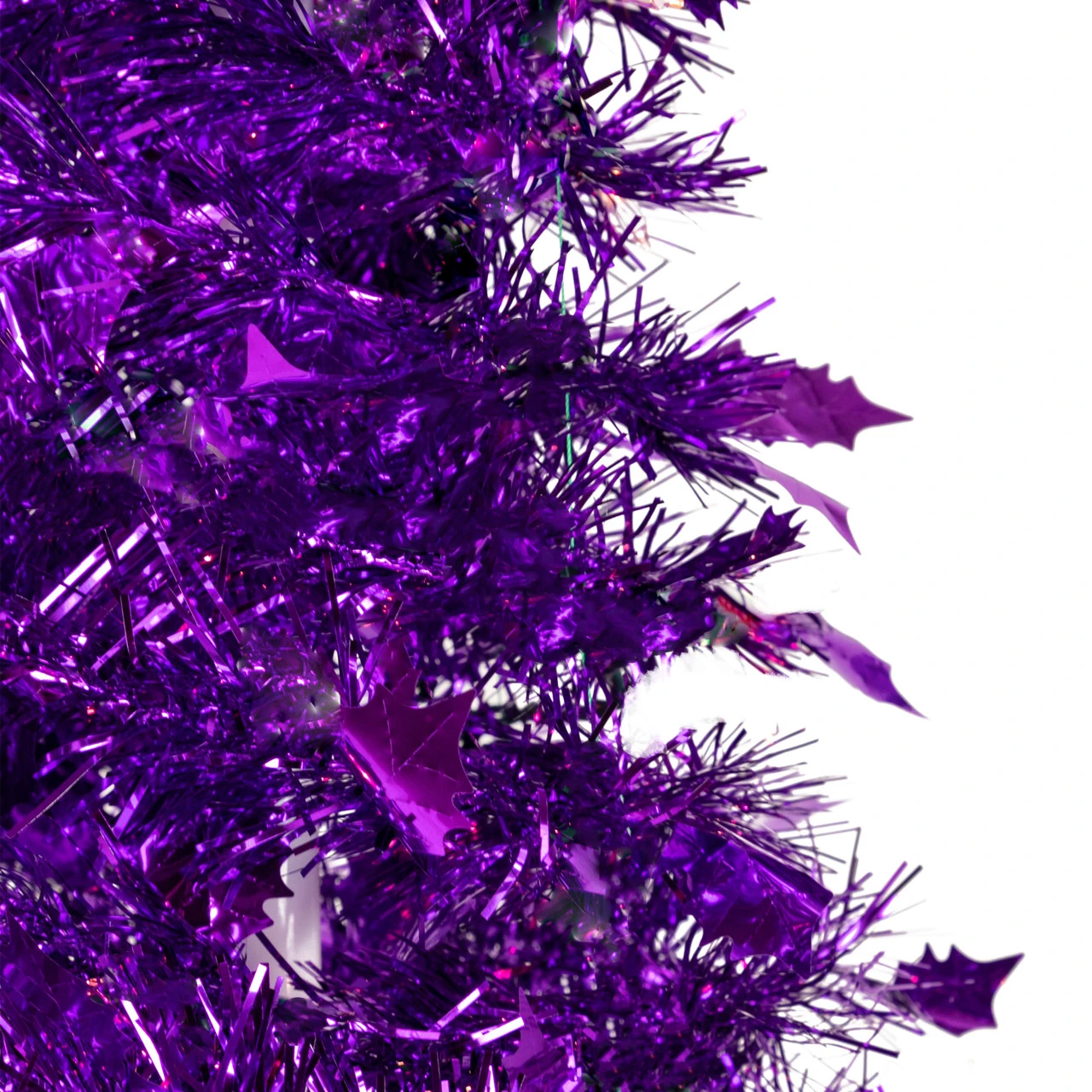 6' Purple Tinsel Pop-Up Artificial Christmas Tree, Unlit 5 6' Purple Tinsel Pop-Up Artificial Christmas Tree, Unlit - Image 3