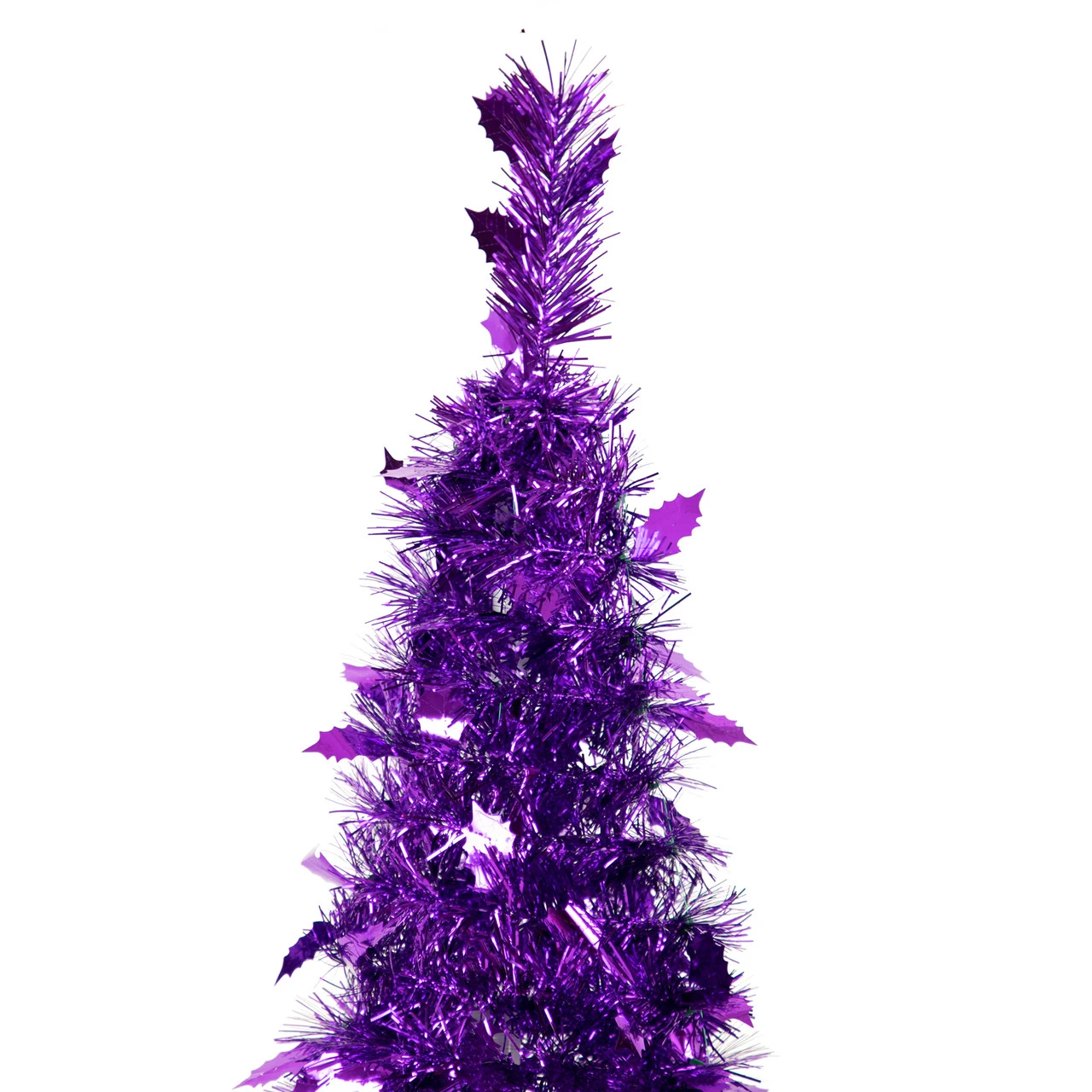 6' Purple Tinsel Pop-Up Artificial Christmas Tree, Unlit 7 6' Purple Tinsel Pop-Up Artificial Christmas Tree, Unlit - Image 5