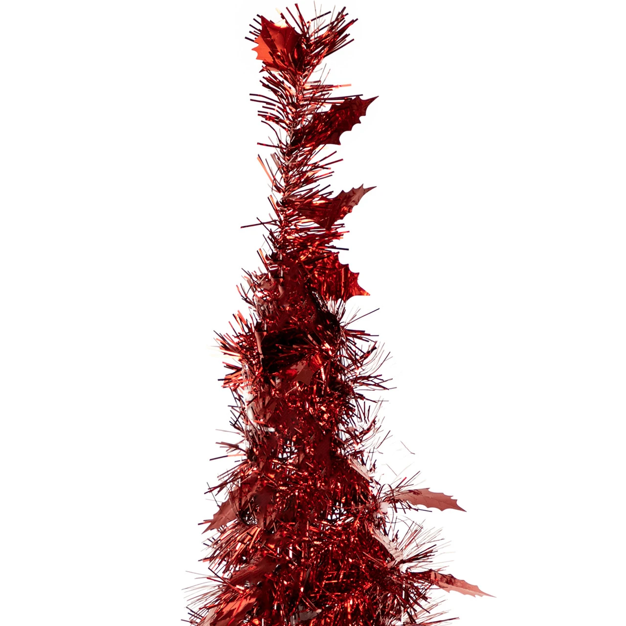 4' Red Tinsel Pop-Up Artificial Christmas Tree, Unlit 6 4' Red Tinsel Pop-Up Artificial Christmas Tree, Unlit - Image 4