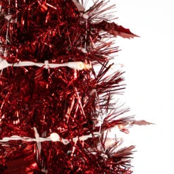 4' Pre-Lit Red Pop-Up Tinsel Christmas Tree, Clear Lights -Christmas Decoration Store northlight sm92154 2 00389.1687874385