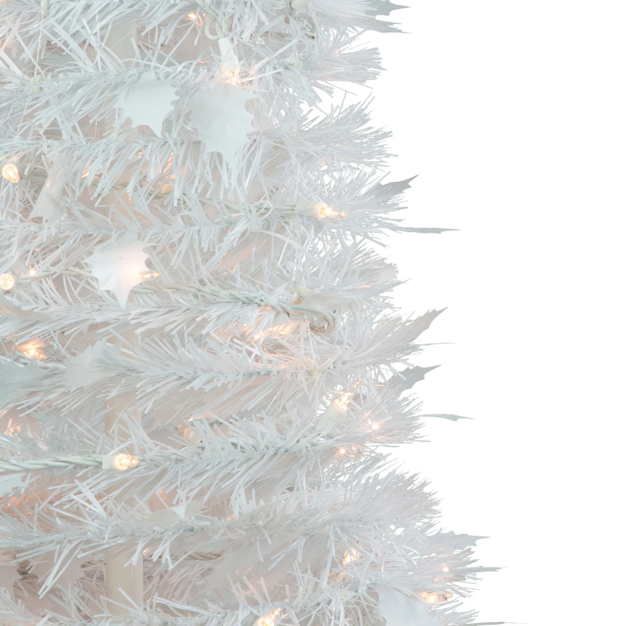 4' Pre-Lit White Tinsel Pop-Up Artificial Christmas Tree, Clear Lights 6 4' Pre-Lit White Tinsel Pop-Up Artificial Christmas Tree, Clear Lights - Image 4