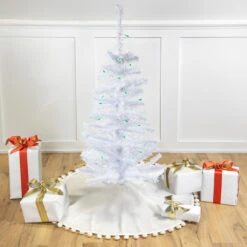 3' Pre-Lit Woodbury White Pine Slim Artificial Christmas Tree, Green Lights