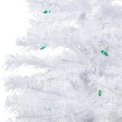 3' Pre-Lit Woodbury White Pine Slim Artificial Christmas Tree, Green Lights -Christmas Decoration Store northlight sm92882 4new 48151.1669401198