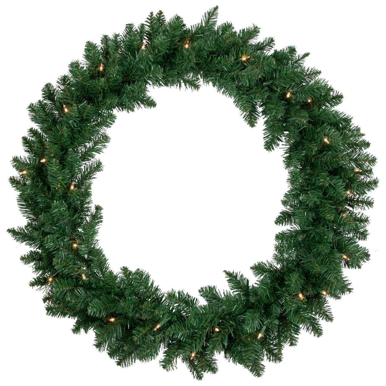 36" Pre-Lit Everett Pine Artificial Christmas Wreath, Clear Lights 3 36" Pre-Lit Everett Pine Artificial Christmas Wreath, Clear Lights