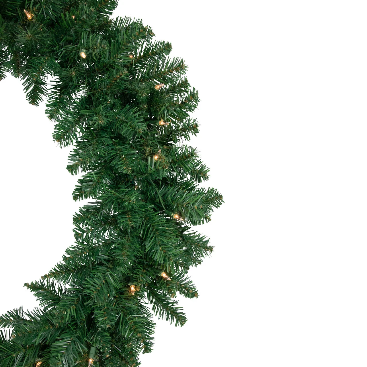 36" Pre-Lit Everett Pine Artificial Christmas Wreath, Clear Lights 6 36" Pre-Lit Everett Pine Artificial Christmas Wreath, Clear Lights - Image 4