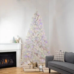 7.5' Pre-Lit Seneca White Spruce Artificial Christmas Tree, Dual Function LED Lights -Christmas Decoration Store northlight sm92912 style 2 02568.1667530180