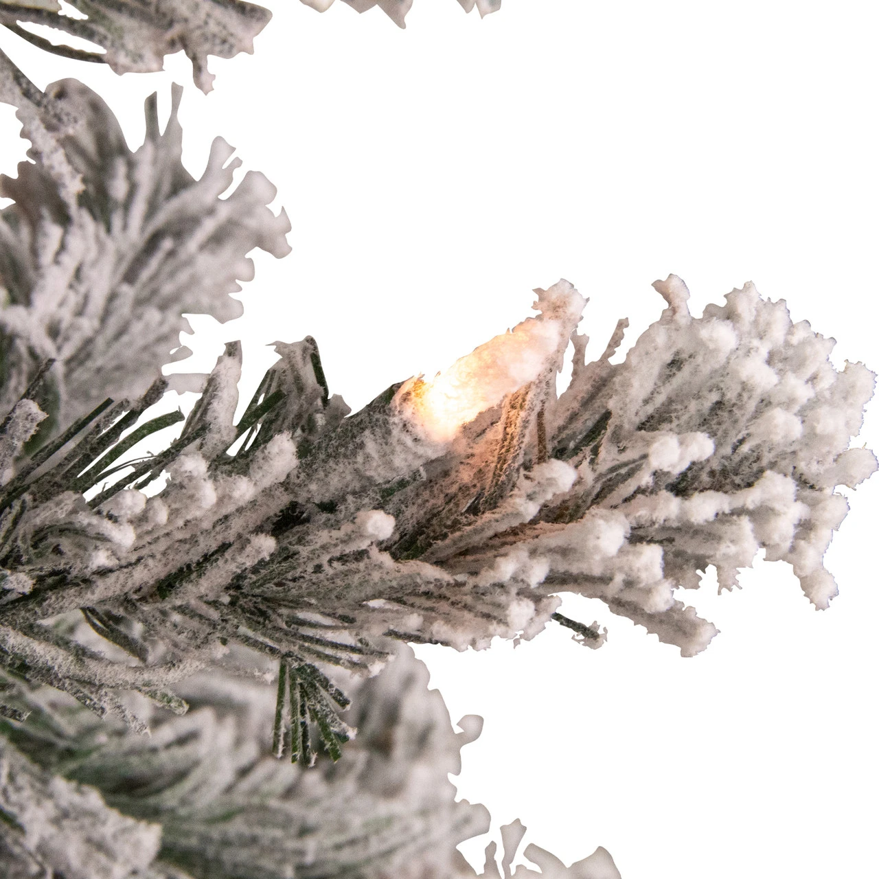 6.5' Pre-Lit Flocked Madison Pine Medium Artificial Christmas Tree, Clear Lights 5 6.5' Pre-Lit Flocked Madison Pine Medium Artificial Christmas Tree, Clear Lights - Image 3