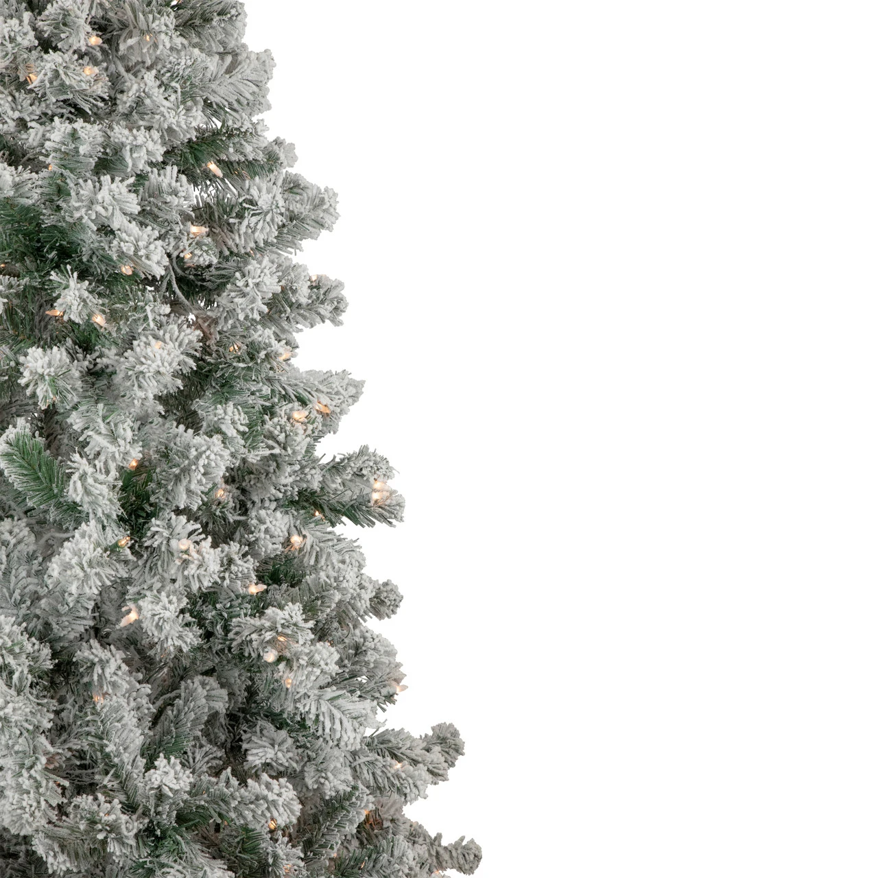 6.5' Pre-Lit Flocked Madison Pine Medium Artificial Christmas Tree, Clear Lights 6 6.5' Pre-Lit Flocked Madison Pine Medium Artificial Christmas Tree, Clear Lights - Image 4