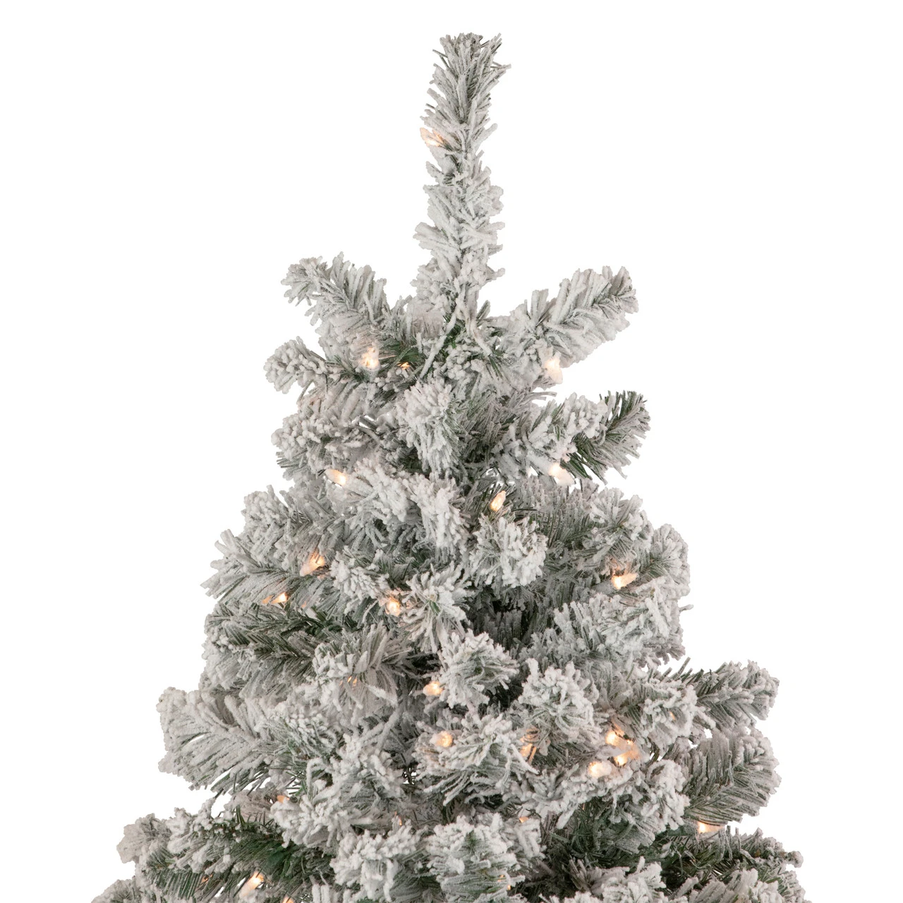 6.5' Pre-Lit Flocked Madison Pine Medium Artificial Christmas Tree, Clear Lights 7 6.5' Pre-Lit Flocked Madison Pine Medium Artificial Christmas Tree, Clear Lights - Image 5