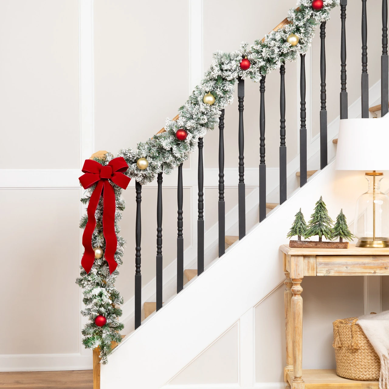 9' X 10" Flocked Madison Pine Artificial Christmas Garland, Unlit 3 9' X 10" Flocked Madison Pine Artificial Christmas Garland, Unlit