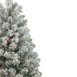 4.5' Pre-Lit Flocked Madison Pine Artificial Christmas Tree, Multi Lights 12 4.5' Pre-Lit Flocked Madison Pine Artificial Christmas Tree, Multi Lights -Christmas Decoration Store northlight sm92930 2 91631.1667535814