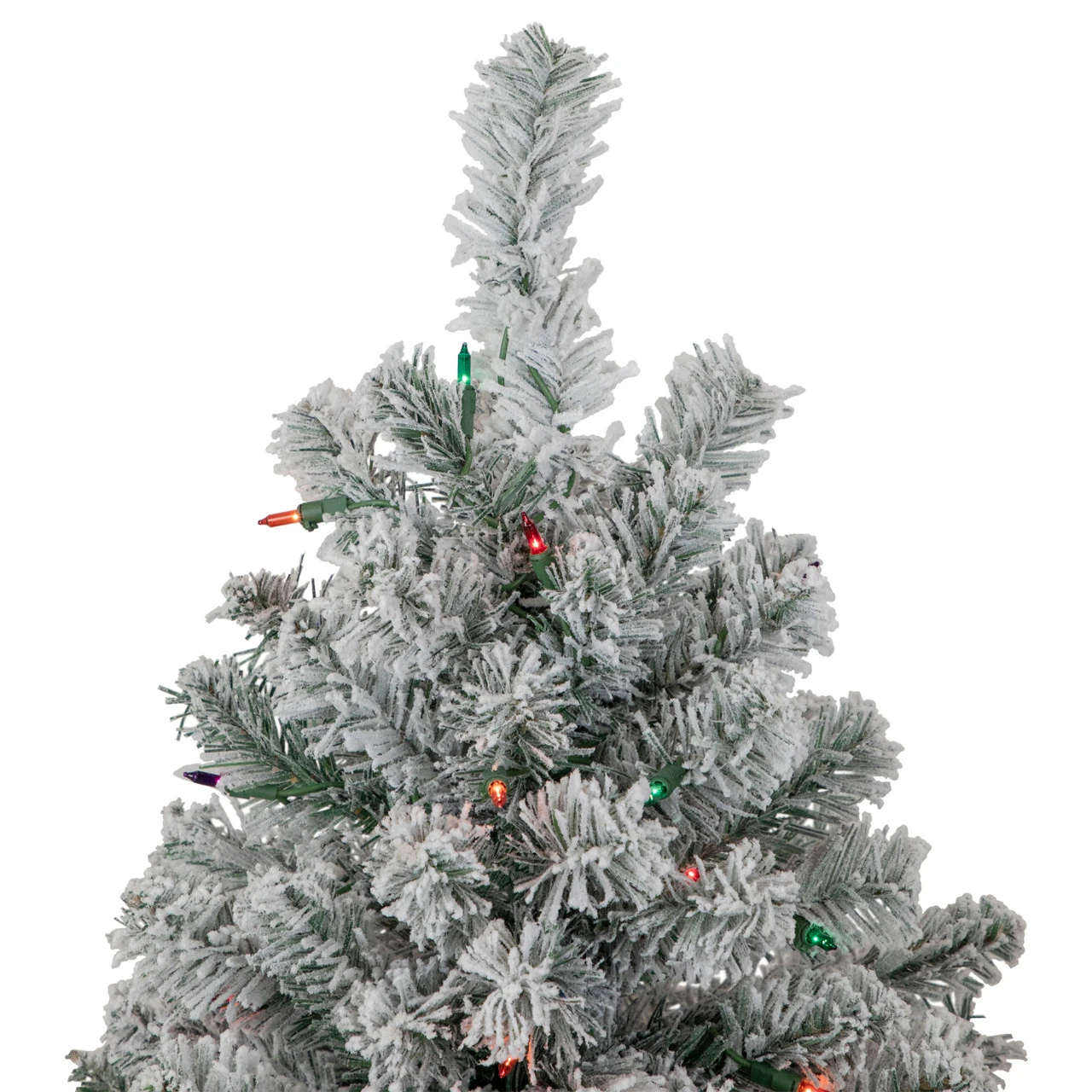 4.5' Pre-Lit Flocked Madison Pine Artificial Christmas Tree, Multi Lights 7 4.5' Pre-Lit Flocked Madison Pine Artificial Christmas Tree, Multi Lights - Image 5