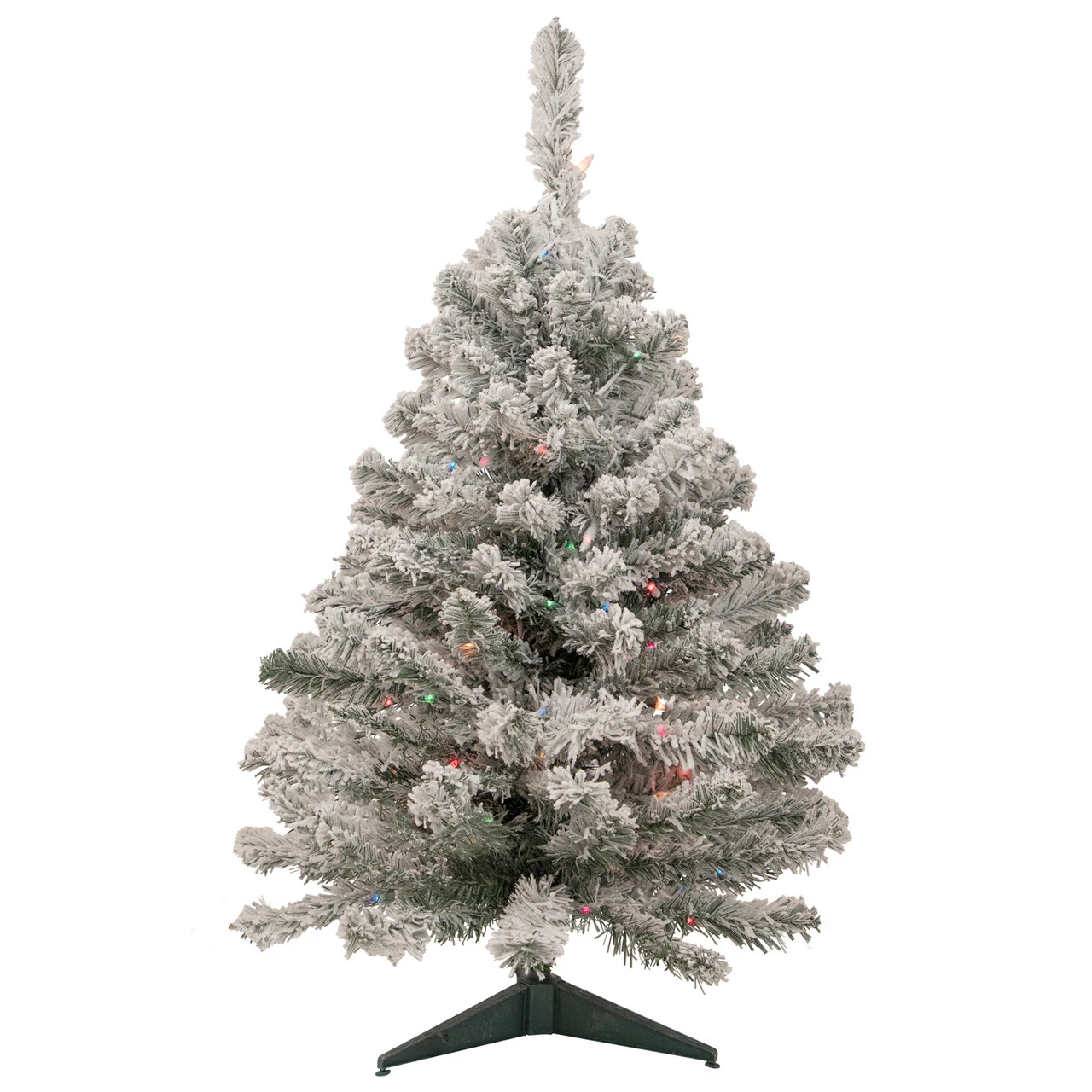 3' Pre-Lit Medium Heavily Flocked Madison Pine Artificial Christmas Tree, Multi Lights 4 3' Pre-Lit Medium Heavily Flocked Madison Pine Artificial Christmas Tree, Multi Lights - Image 2