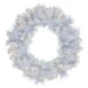 Pre-Lit Vermont White Pine Artificial Christmas Wreath, 24-Inch, Clear Lights