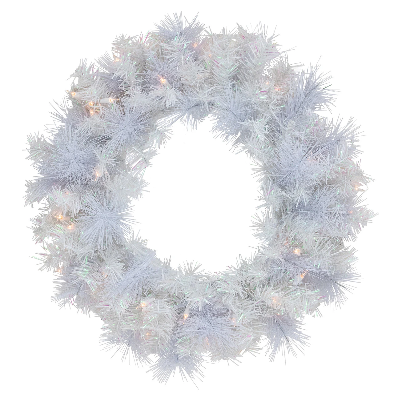 Pre-Lit Vermont White Pine Artificial Christmas Wreath, 24-Inch, Clear Lights 3 Pre-Lit Vermont White Pine Artificial Christmas Wreath, 24-Inch, Clear Lights