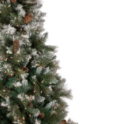7.5' Pre-lit Snow Valley Pine Artificial Christmas Tree, Clear Lights 12 7.5' Pre-lit Snow Valley Pine Artificial Christmas Tree, Clear Lights -Christmas Decoration Store northlight sm92938 2 03650.1667530157