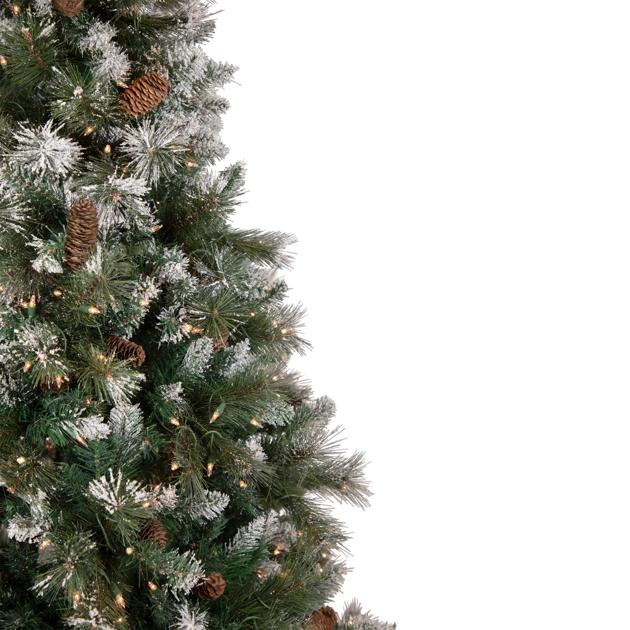 7.5' Pre-lit Snow Valley Pine Artificial Christmas Tree, Clear Lights 6 7.5' Pre-lit Snow Valley Pine Artificial Christmas Tree, Clear Lights - Image 4