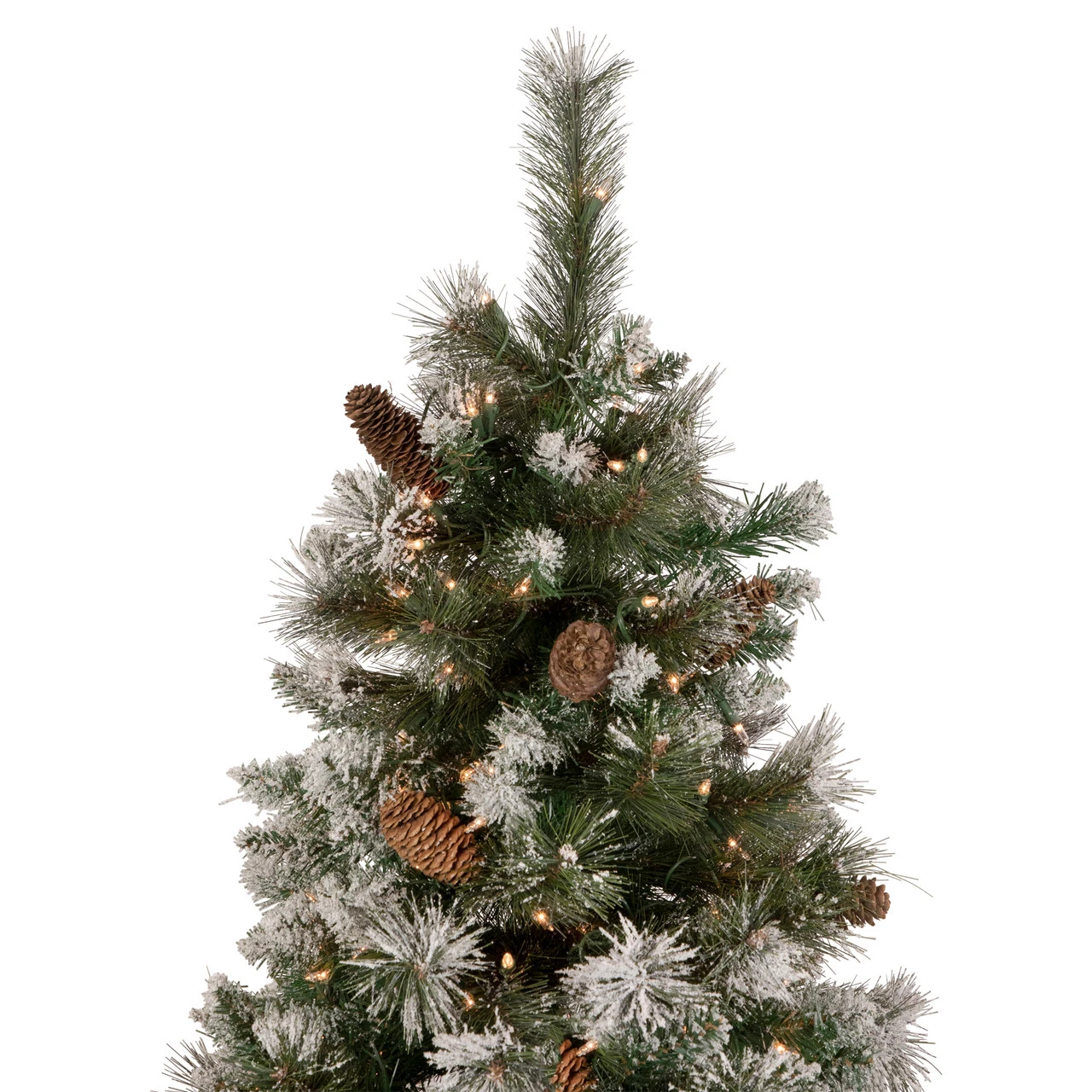 7.5' Pre-lit Snow Valley Pine Artificial Christmas Tree, Clear Lights 7 7.5' Pre-lit Snow Valley Pine Artificial Christmas Tree, Clear Lights - Image 5