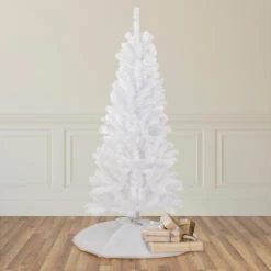 4.5' White Georgian Pine Artificial Pencil Christmas Tree, Unlit -Christmas Decoration Store northlight sm92969 styles 53894.1667530160