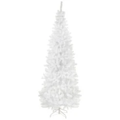 7.5' Pencil White Georgian Pine Artificial Christmas Tree, Unlit