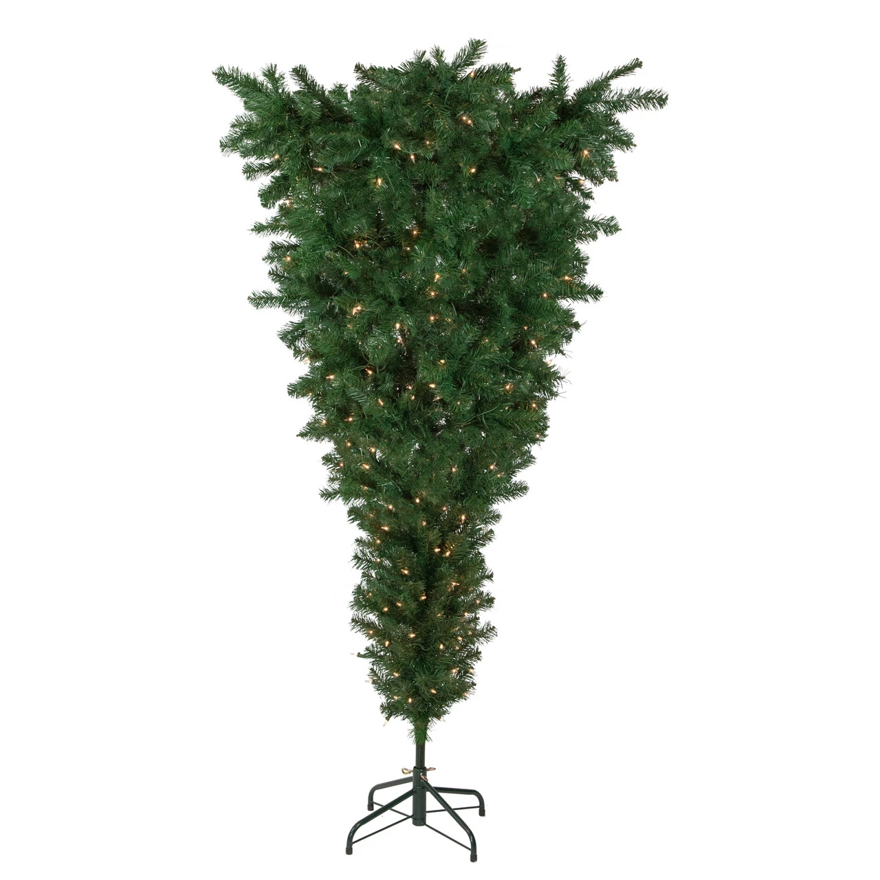 5.5' Pre-Lit Medium Upside Down Spruce Artificial Christmas Tree, Clear Lights 3 5.5' Pre-Lit Medium Upside Down Spruce Artificial Christmas Tree, Clear Lights