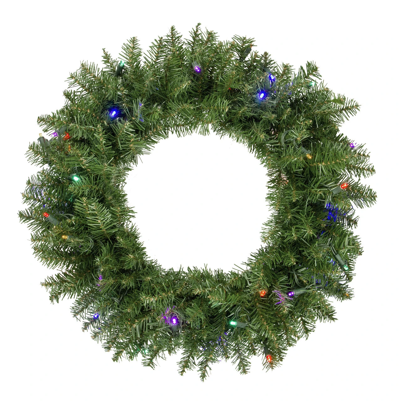 Pre-Lit Rockwood Pine Artificial Christmas Wreath, 24-Inch, Multi LED Lights 3 Pre-Lit Rockwood Pine Artificial Christmas Wreath, 24-Inch, Multi LED Lights