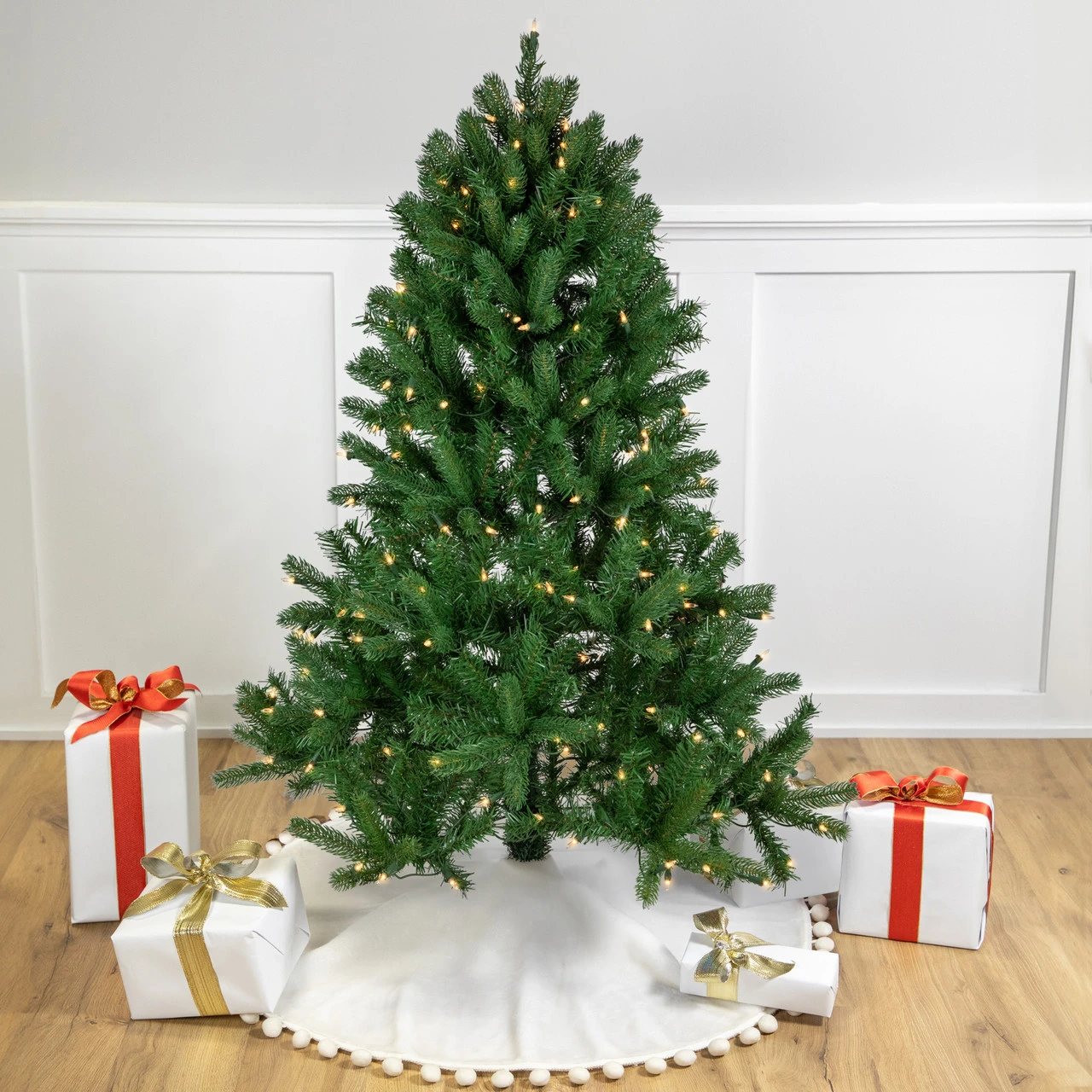 4' Pre-Lit Sierra Noble Fir Artificial Christmas Tree, Clear Lights 3 4' Pre-Lit Sierra Noble Fir Artificial Christmas Tree, Clear Lights
