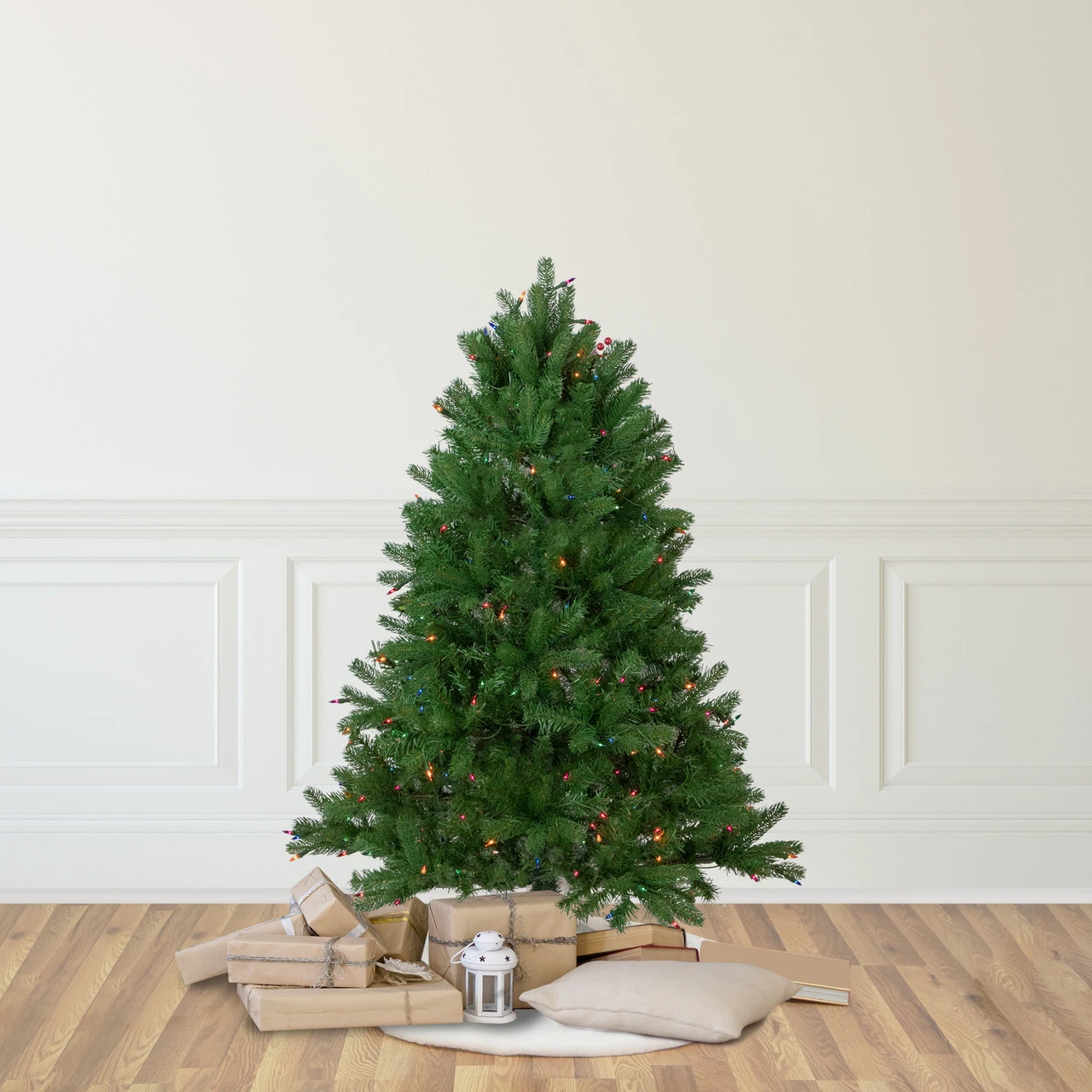 4' Pre-Lit Full Sierra Noble Fir Artificial Christmas Tree, Multi Lights 4 4' Pre-Lit Full Sierra Noble Fir Artificial Christmas Tree, Multi Lights - Image 2